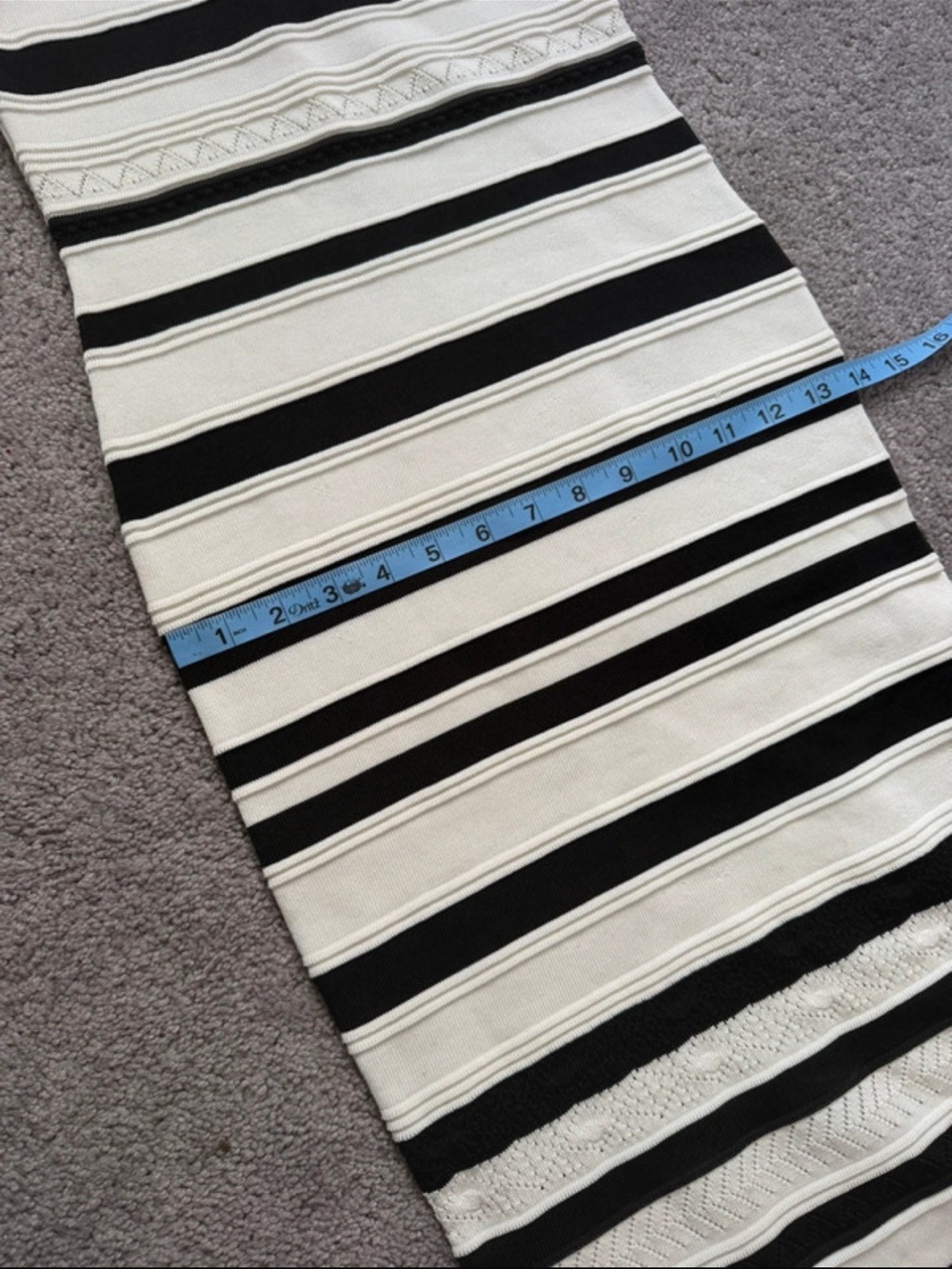 XOXO Black and White Striped Cold-Shoulder Midi Dress - Picture 9 of 9